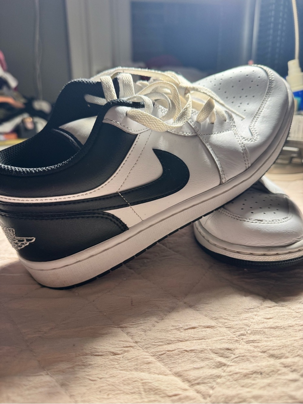 Jordan Black and White Low-Top Sneakers